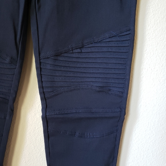 High Rise Navy Moto Leggings - Picture 7 of 9